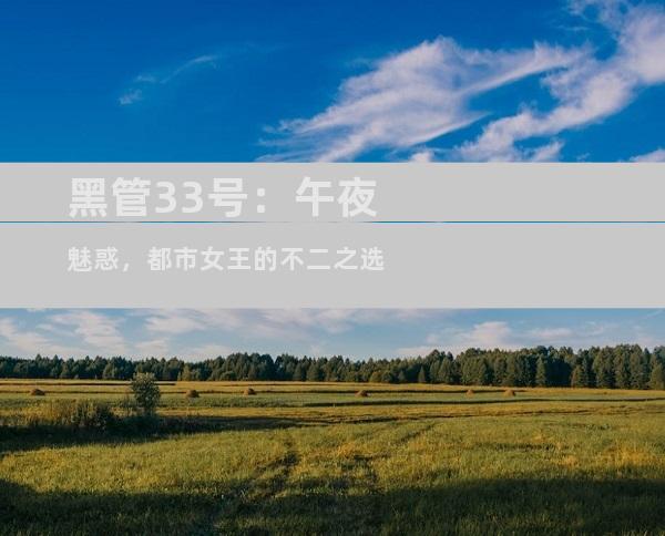 黑管33号：午夜魅惑，都市女王的不二之选